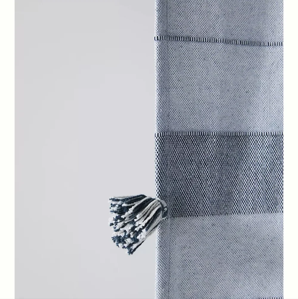 Anthropologie Striped Indie Shower Curtain - grey/blue